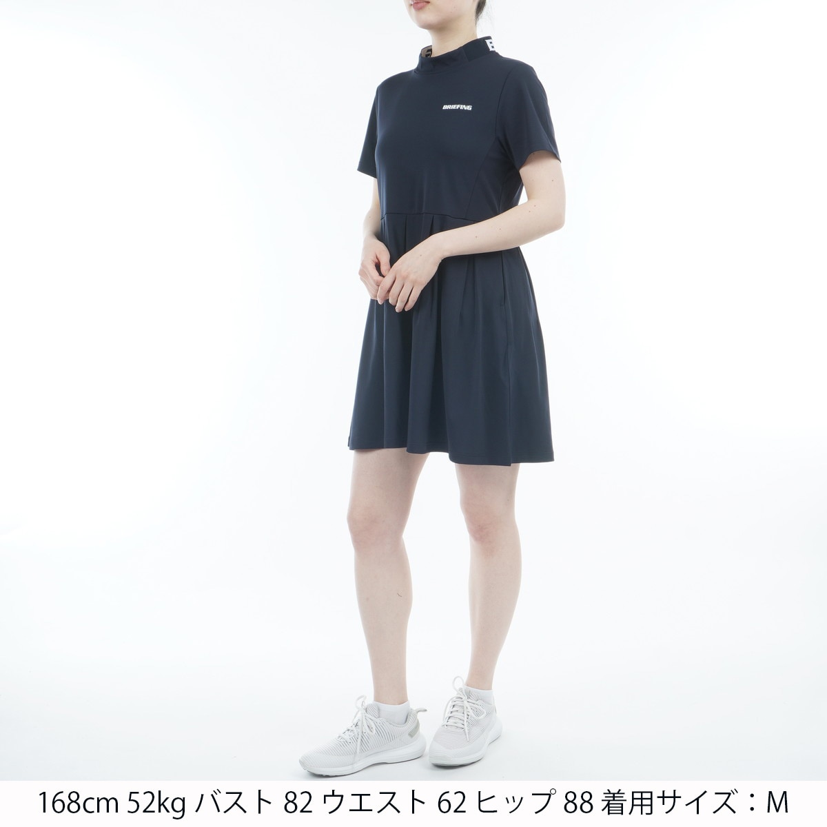ロゴ ハイネックプリーツワンピース レディス(ワンピース