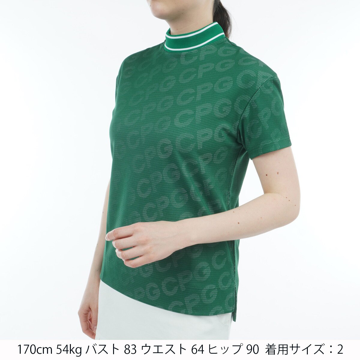 アウトレット】ビッグロゴ モックネック半袖シャツ レディス(半袖