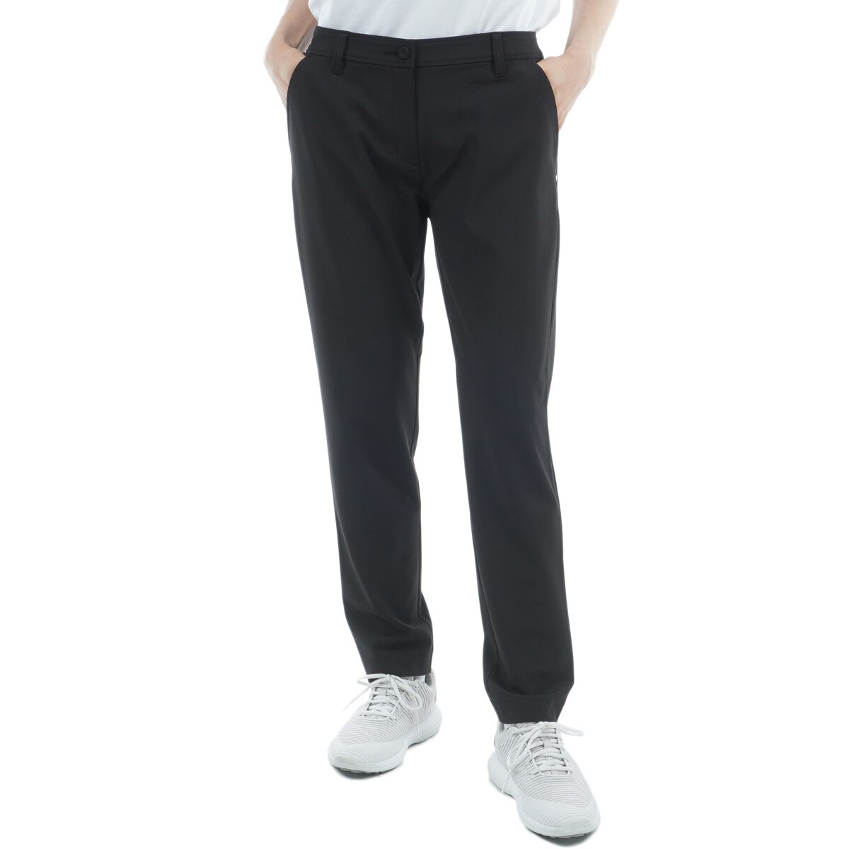 BRIEFING ブリーフィング ストレッチ クロップドパンツ M ブラック ストレッチ パンチング ロゴ クロップドパンツ レディス(ロング