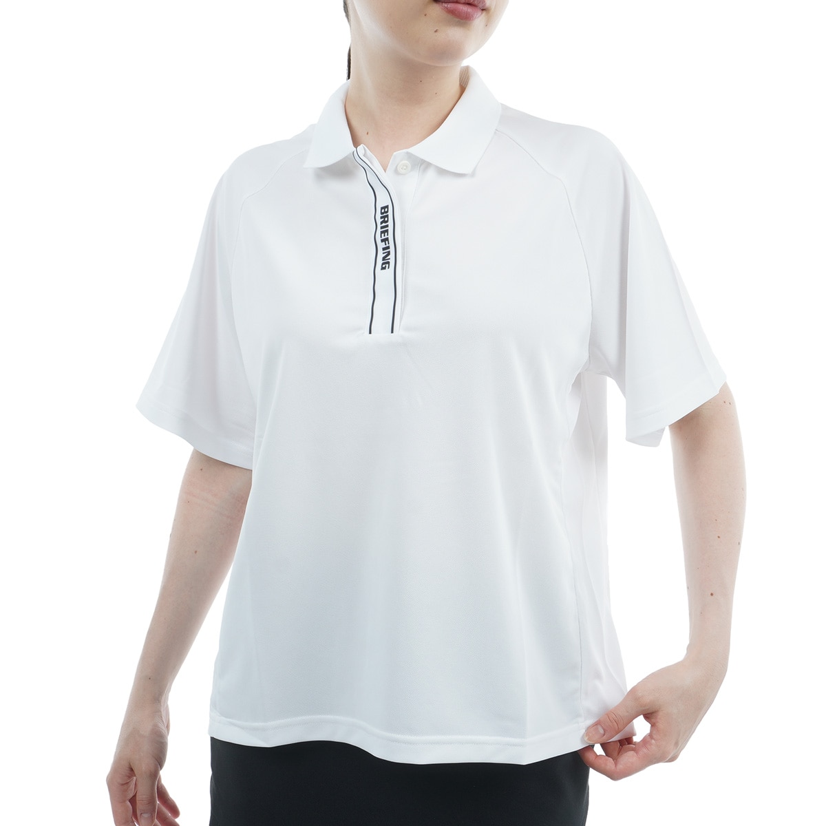 ブリーフィング　ポロシャツ　半袖　ホワイト　サイズXS 新品タグ付き　春夏 BRIEFING GOLF ブリーフィング 半袖ポロシャツ 白×黒 肩ロゴ