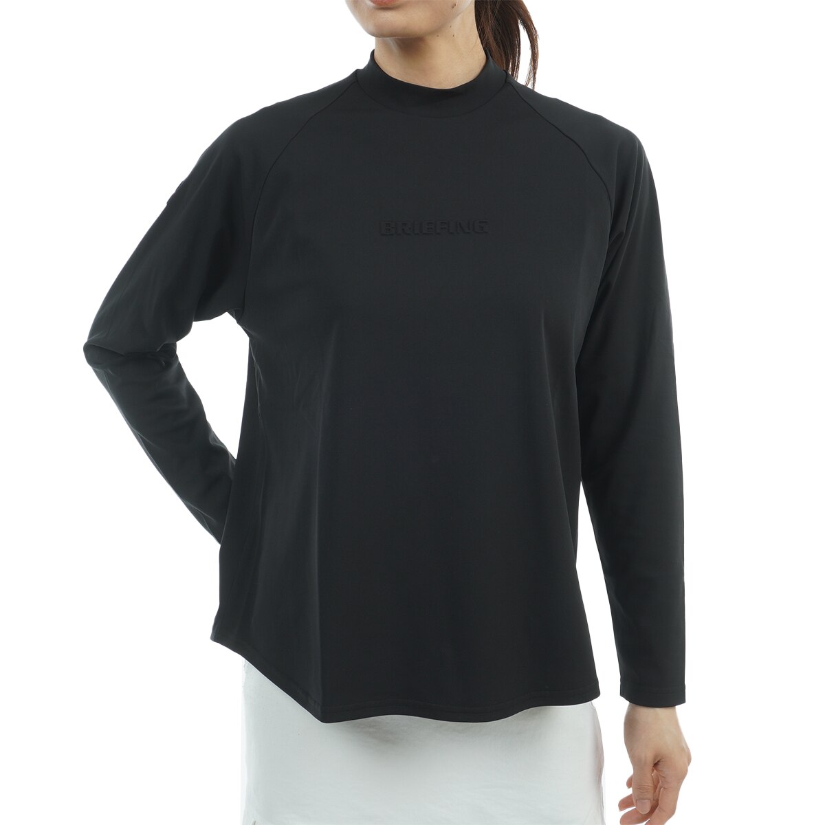 【美品】ブリーフィング 3D LOGO CREW NECK Mサイズ　ベージュ MEN'S 3D LOGO HALFZIP TOP（メンズ3Dロゴハーフジップトップ