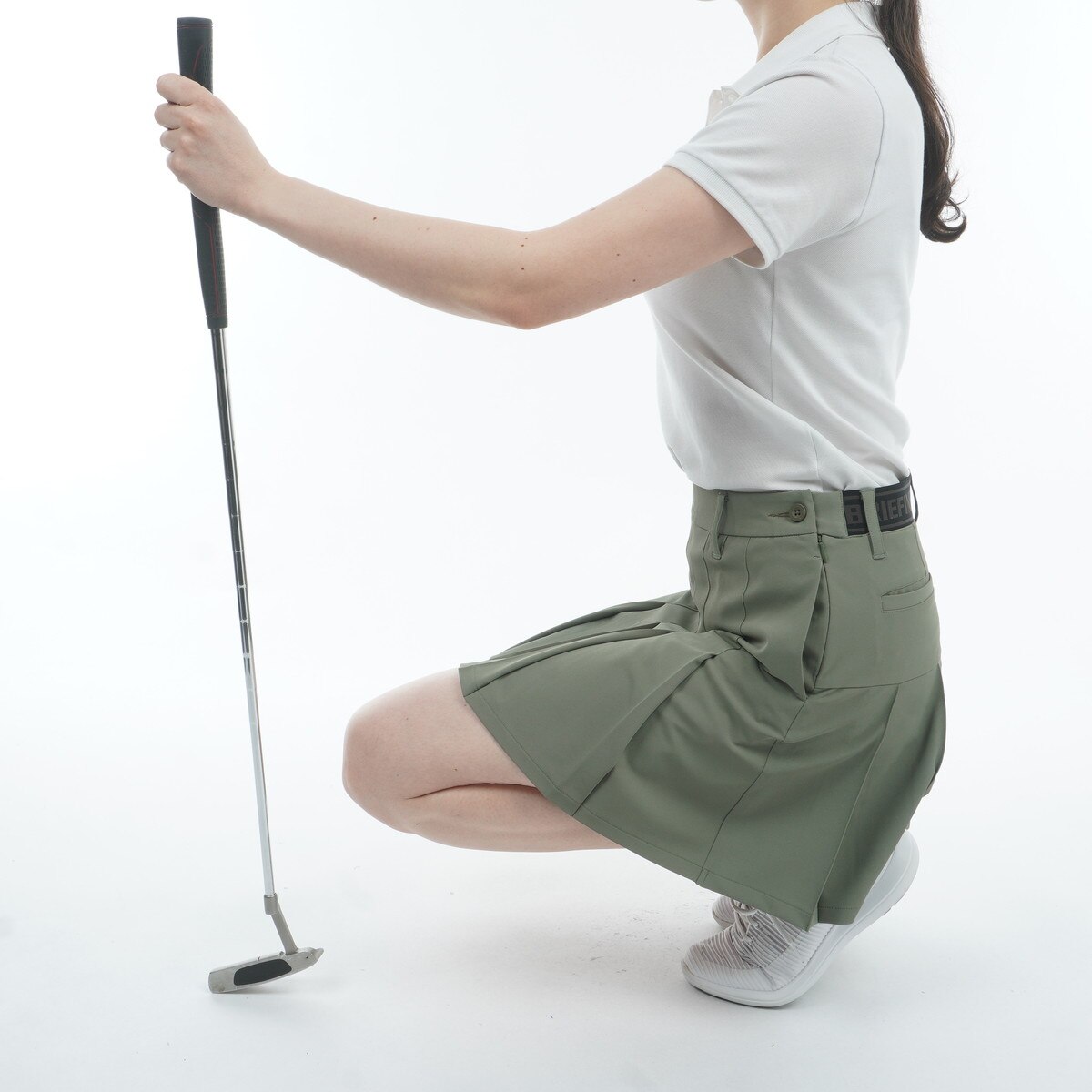 ストレッチ ロゴ エラスティック プリーツ スカート レディス(スカート