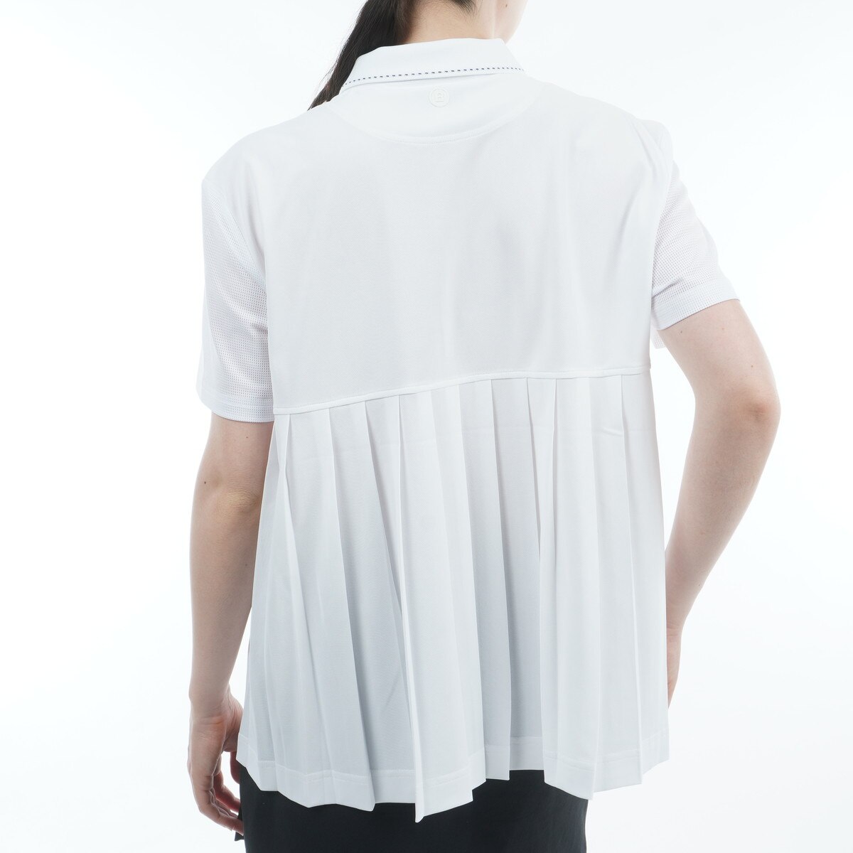 【美品】BRIEFING　バックプリーツ RF 半袖ポロシャツ　ホワイト　S バックプリーツ RF 半袖ポロシャツ レディス(半袖シャツ