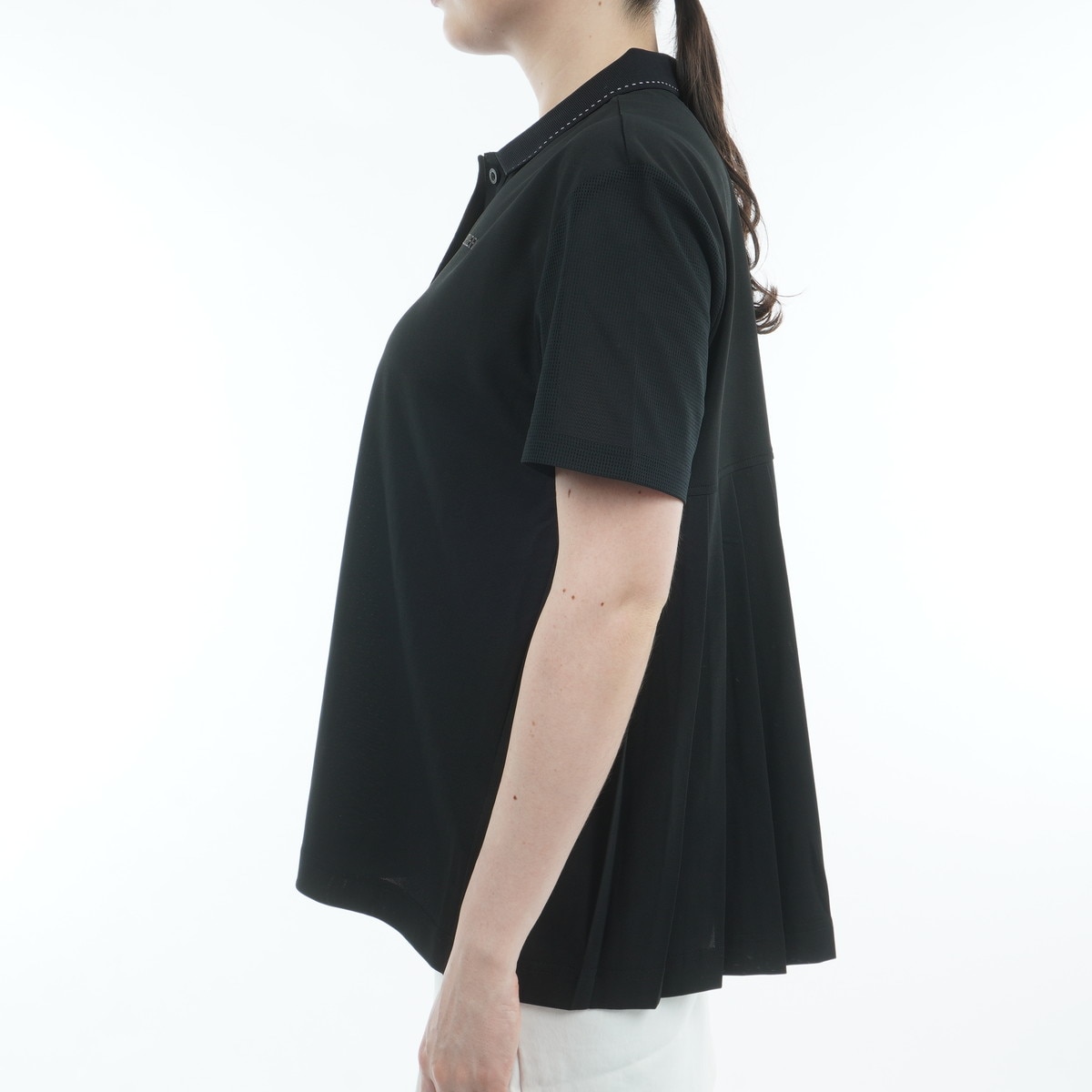 【美品】BRIEFING　バックプリーツ RF 半袖ポロシャツ　ホワイト　S バックプリーツ RF 半袖ポロシャツ レディス(半袖シャツ