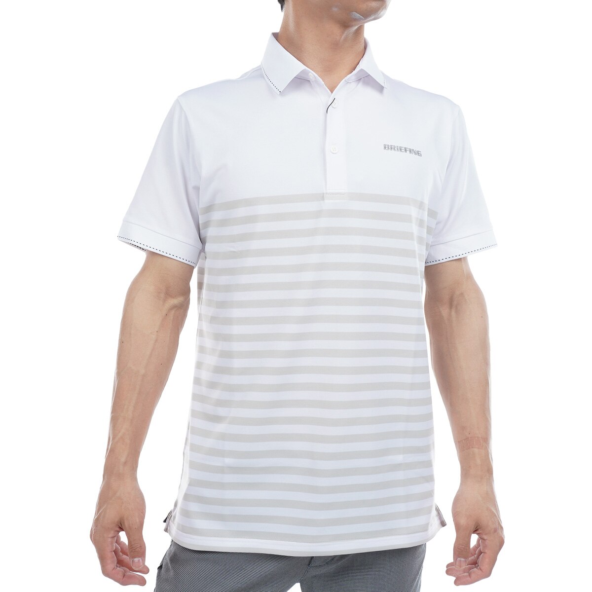 【新品】ブリーフィング BRIEFING ストライプ 半袖ポロシャツ BRIEFING GOLF ブリーフィング ゴルフ ポロシャツ メンズ 半袖