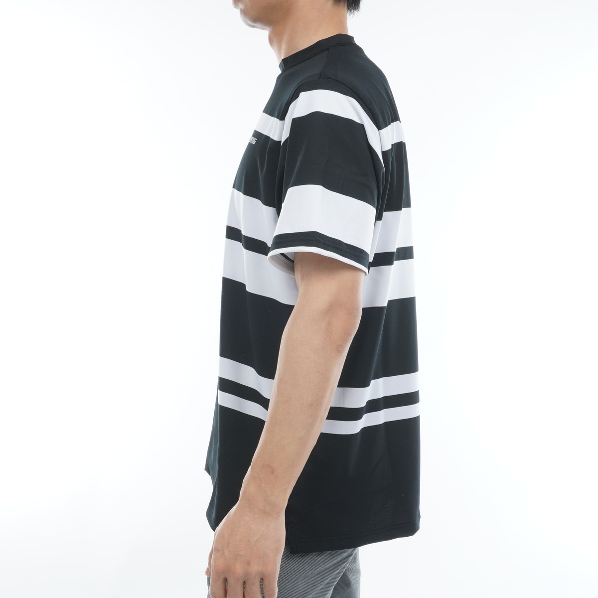 BRIEFING GOLF ブリーフィングゴルフパネルストライプ 半袖シャツ　L セール・アウトレット】パネル ストライプ RF ハイネック半袖