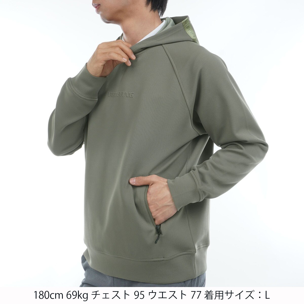 ストレッチ ミニ 3D ロゴ フーディー(中間着(セーター