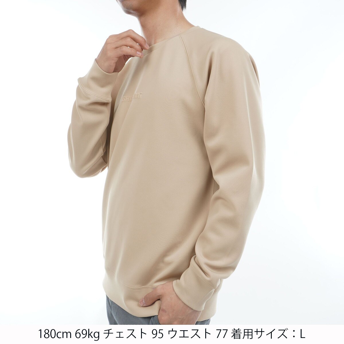 ストレッチ ミニ 3D ロゴ クルーネックスウェット(中間着