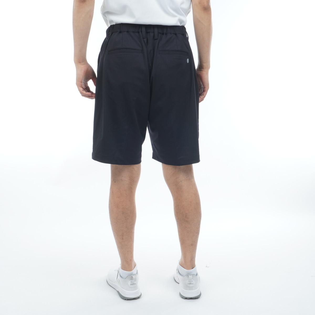 ブリーフィング☆ハーフパンツ　ネイビー ストレッチ メッシュ ワイド ワンタックハーフパンツ(ハーフパンツ