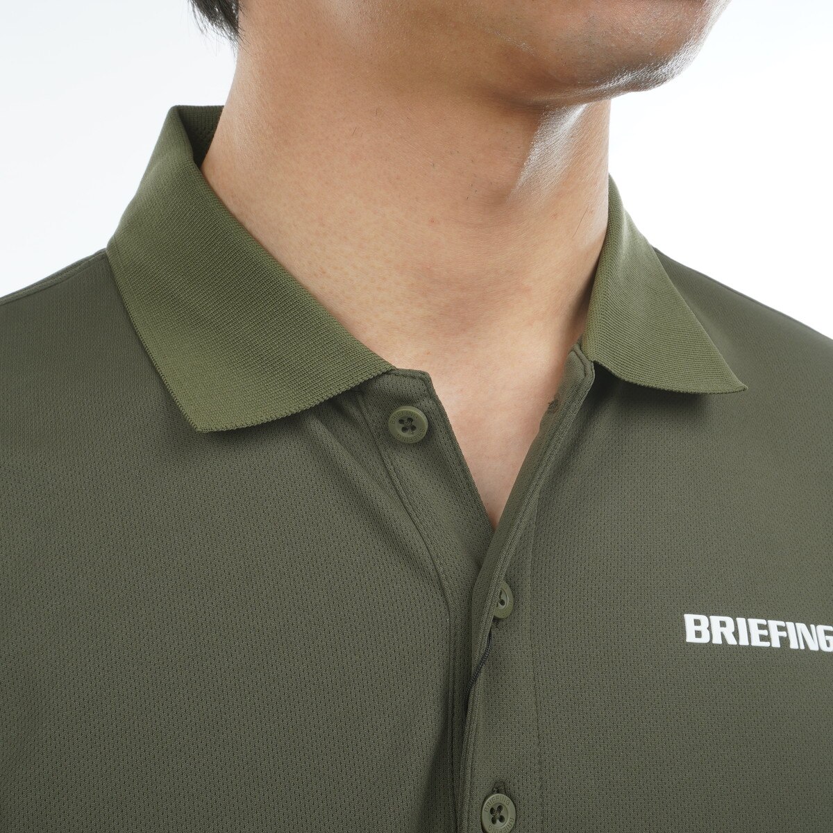 良品　ブリーフィング　briefing バイカラー　ポロシャツ　カーキ　M BRIEFING - ブリーフィング briefing GOLF バイカラー