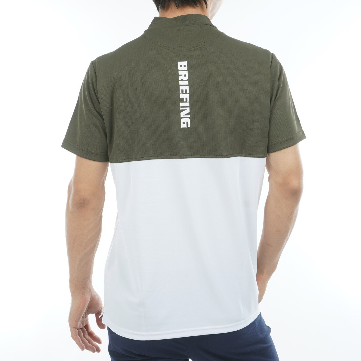 【新品】BRIEFING　バイカラー　ノースリーブ　ハイネックシャツ　XS ノースリーブハイネックトップ（Ecru）| Sunspel