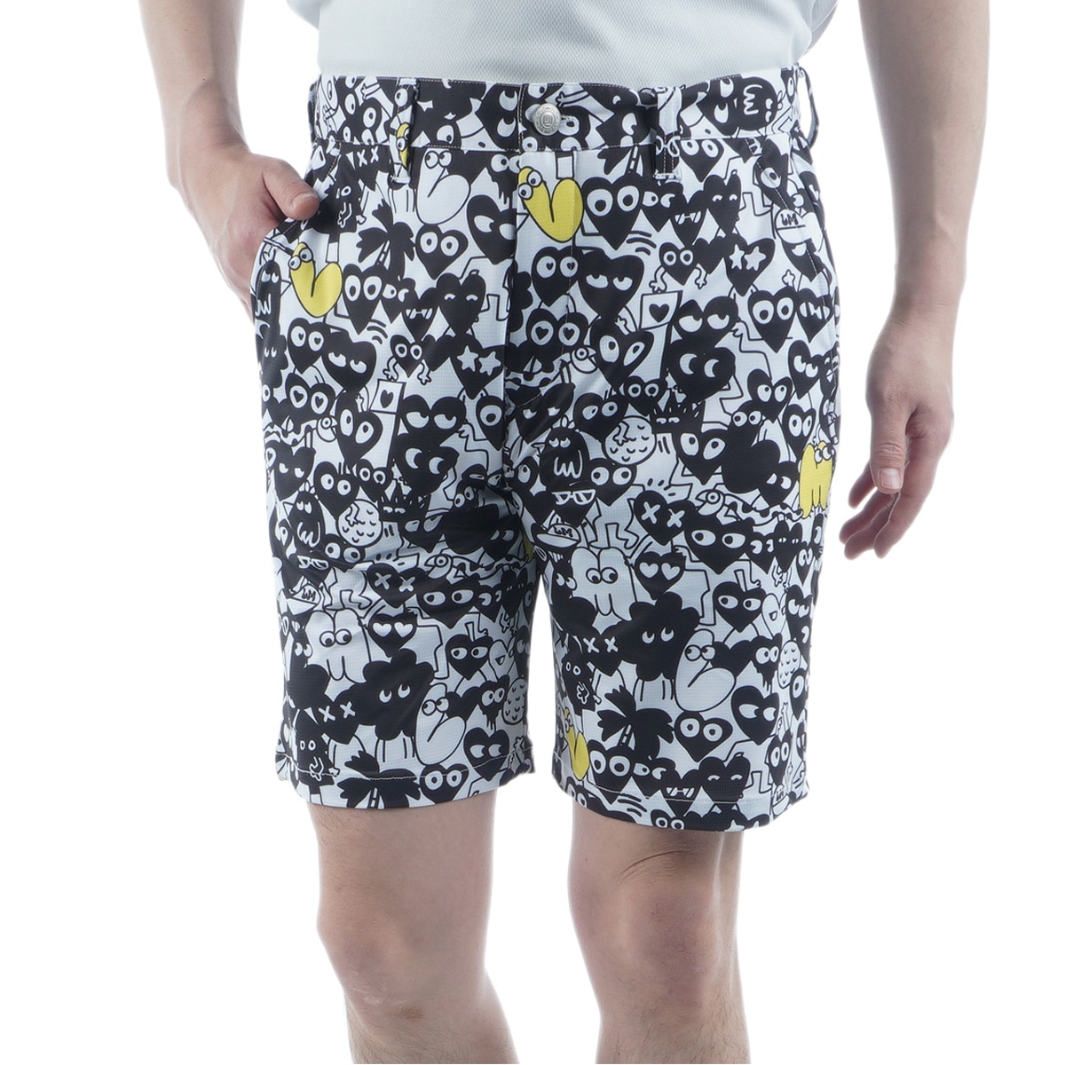 ✨極美品 ラウドマウス ハーフパンツ 半ズボン ゴルフ フラワー プリント XL ベントメッシュ ストレッチショートパンツ(ハーフパンツ)|Loud
