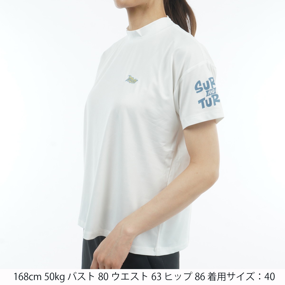新品正規品【V12/L】サスペンダー風半袖モックネックシャツポロシャツストレッチ ストレッチ クールコア モックネック半袖シャツ レディス(半袖