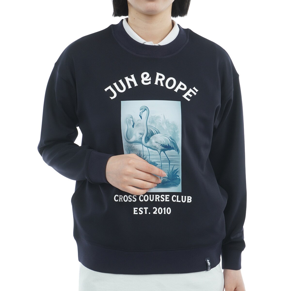 JUN&amp;ROPE’ - coco 中古 ジュン＆ロペ JUN&amp;ROPE メンズ スウェット L 黒 ブラック 長袖　クルーネック　トレーナー RUUBON トレーナー スウェット 「RUUBON」wide crew neck sweat