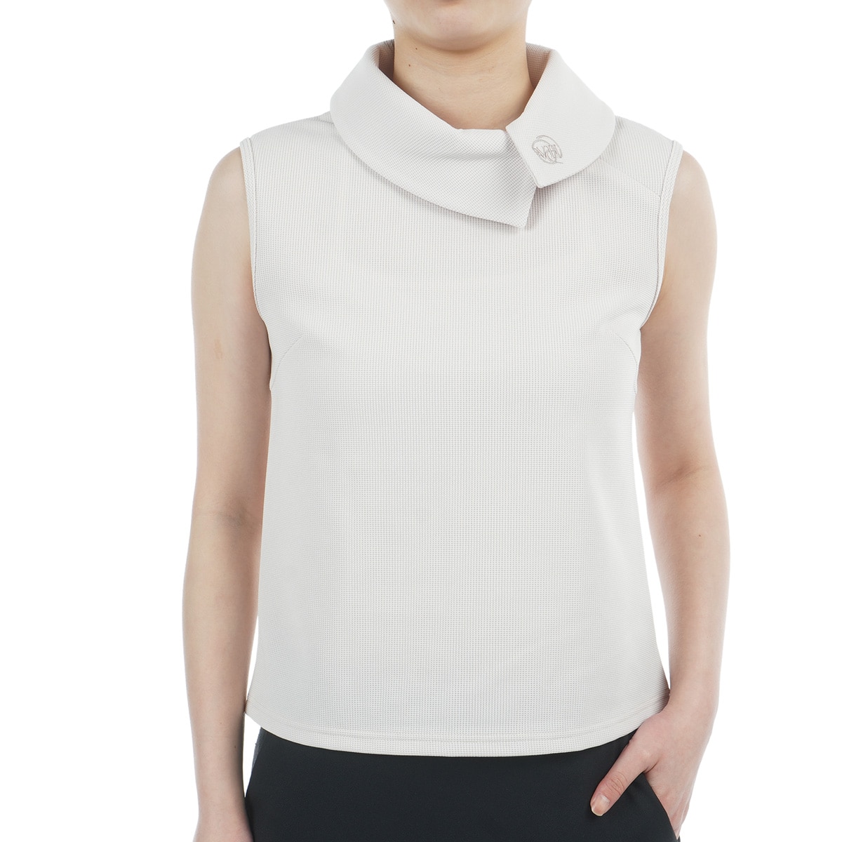 VIVA HEART（ビバハート）ワッフルロールカラーノースリーブ ワッフルロールカラー ノースリーブシャツ レディス(半袖シャツ