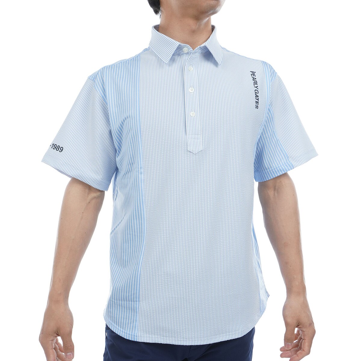 サッカーストライプ 半袖ポロシャツ(半袖シャツ・ポロシャツ)|PEARLY