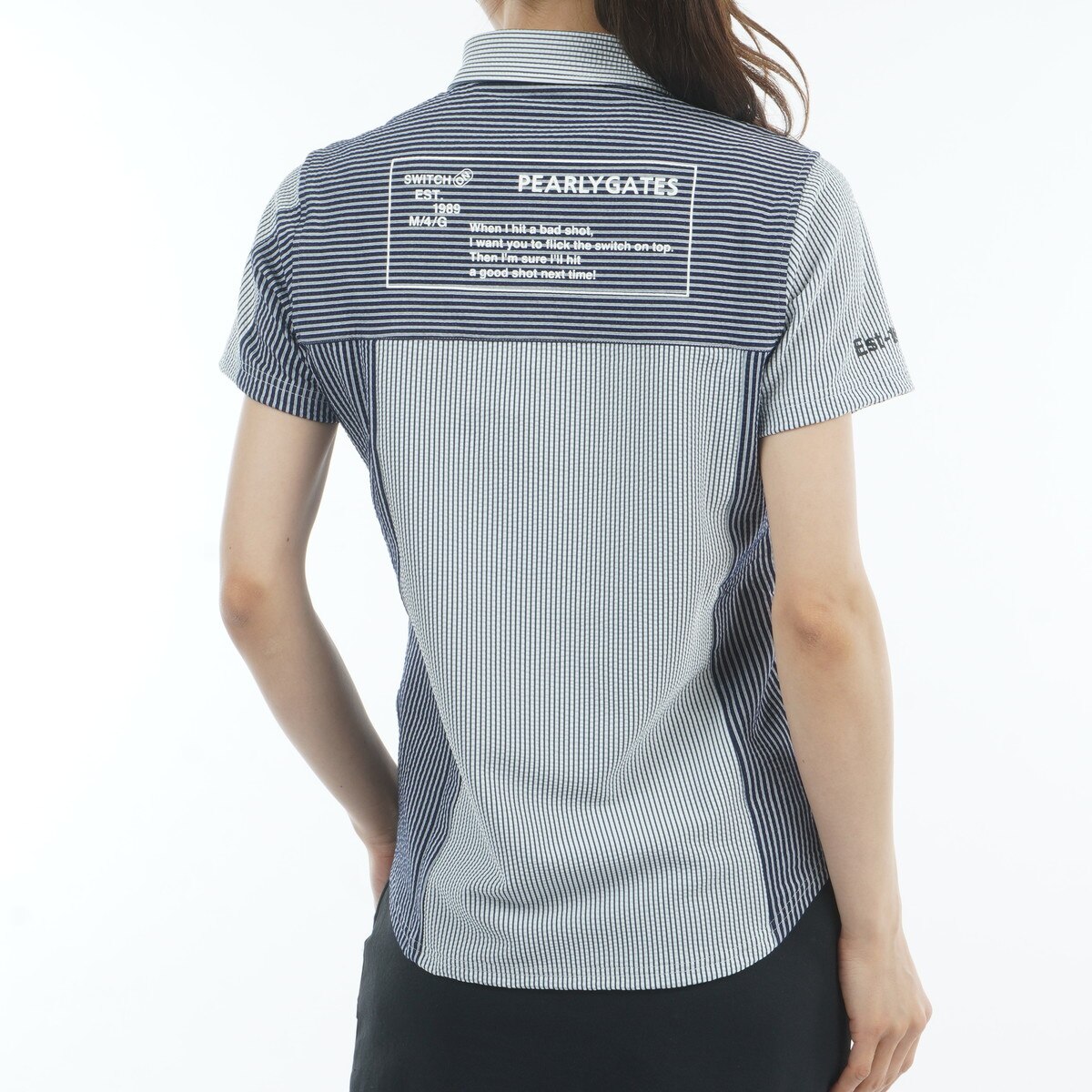 サッカーストライプ 半袖ポロシャツ レディス(半袖シャツ・ポロシャツ