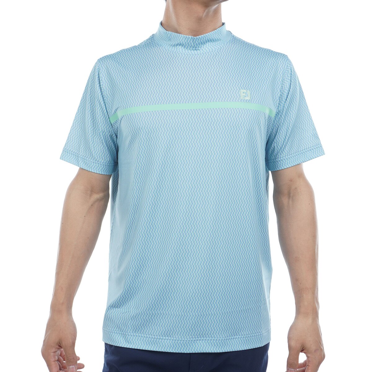 セール・アウトレット】ストレッチ チェストラインモックネック半袖