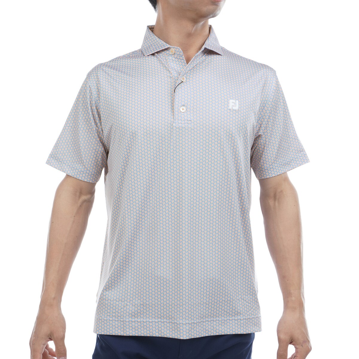 セール・アウトレット】ストレッチ ジオメトリックプリント 半袖