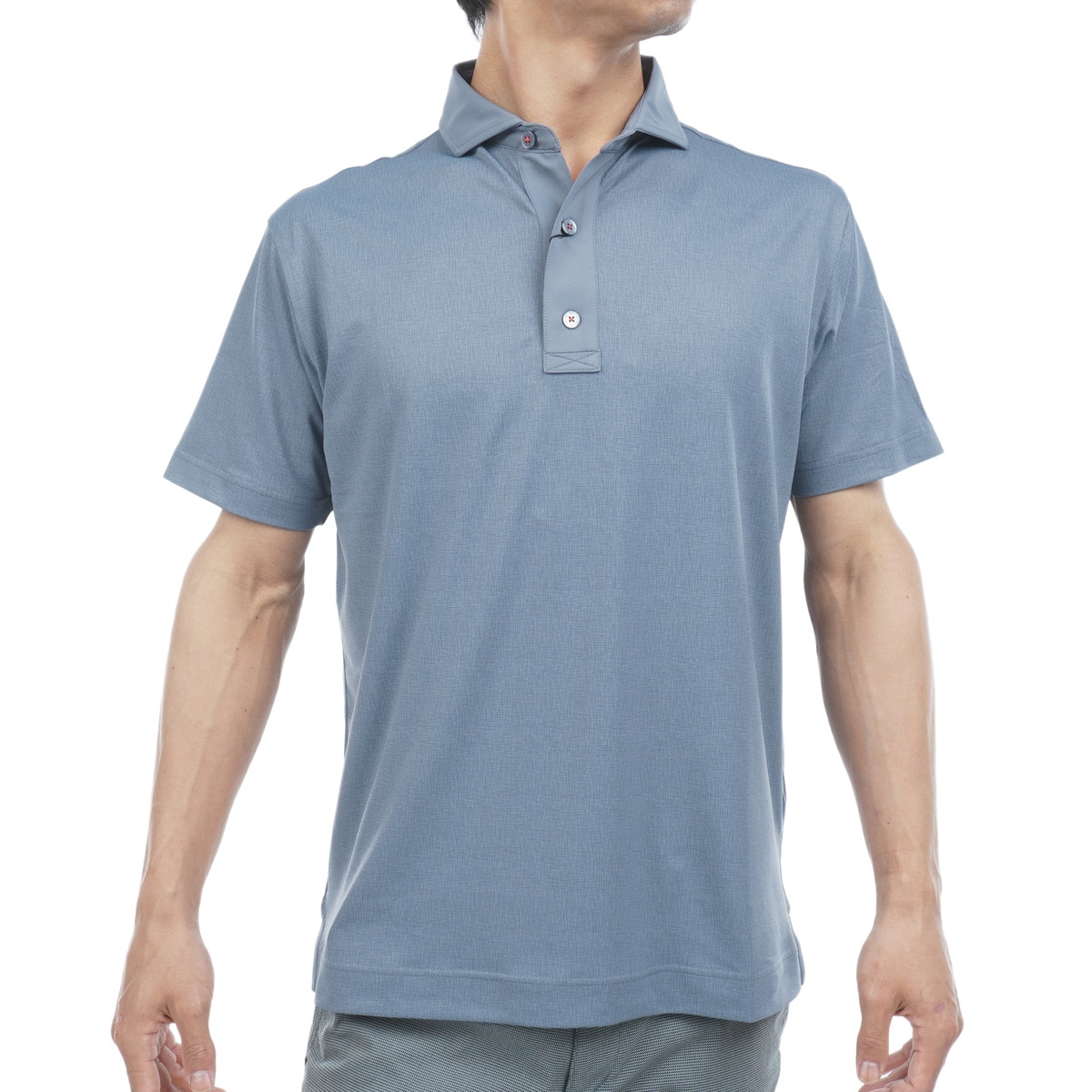 セール・アウトレット】ストレッチ ワイドカラー鹿の子半袖ポロシャツ