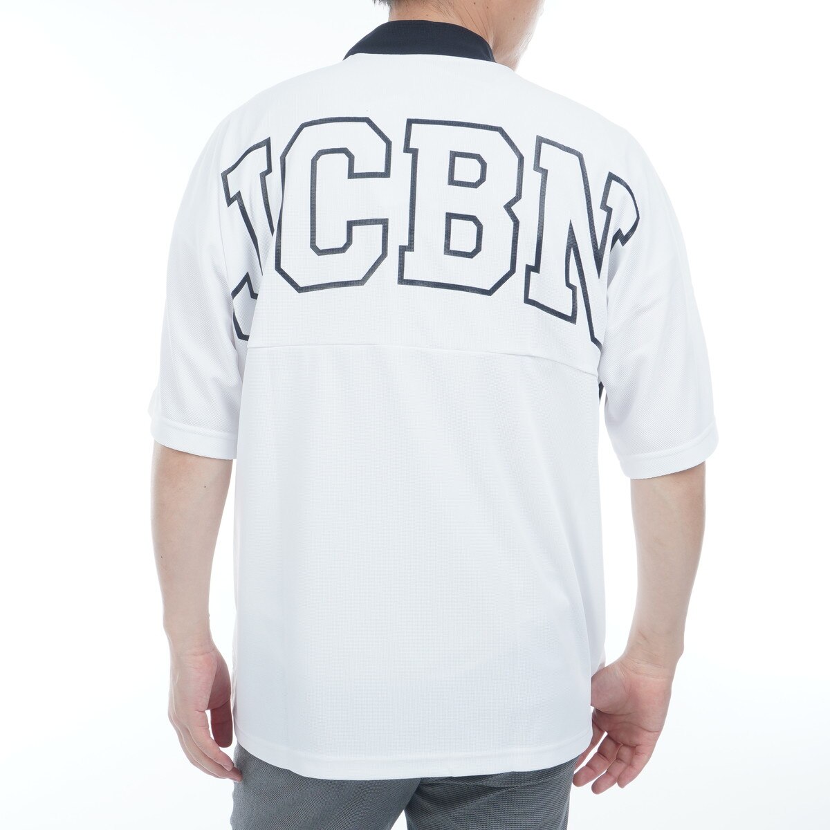 セール・アウトレット】ミニワッフル モックネック半袖シャツ(半袖