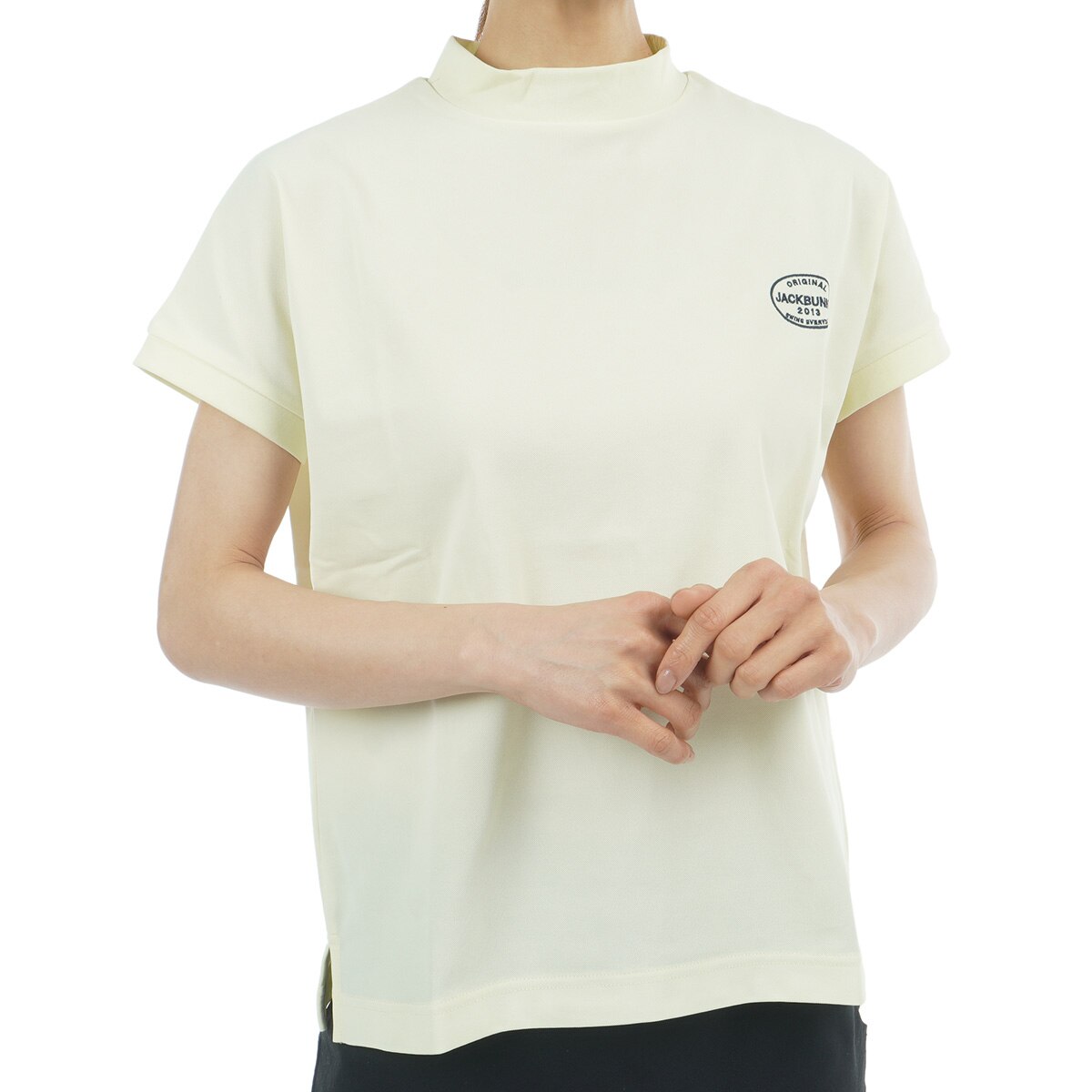新品　ジャックバニー　モックネック　半袖シャツ　カットソー　オフホワイト　5 ジャックバニー JACK BUNNY Tシャツ カットソー 半袖 モック