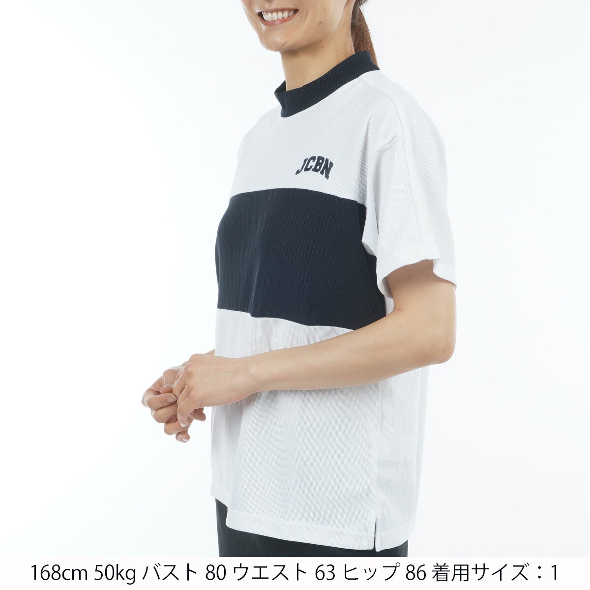 0サイズS 半袖 モックネックシャツ レディースゴルフウェア ジャックバニー セール・アウトレット】ミニワッフル モックネック半袖シャツ