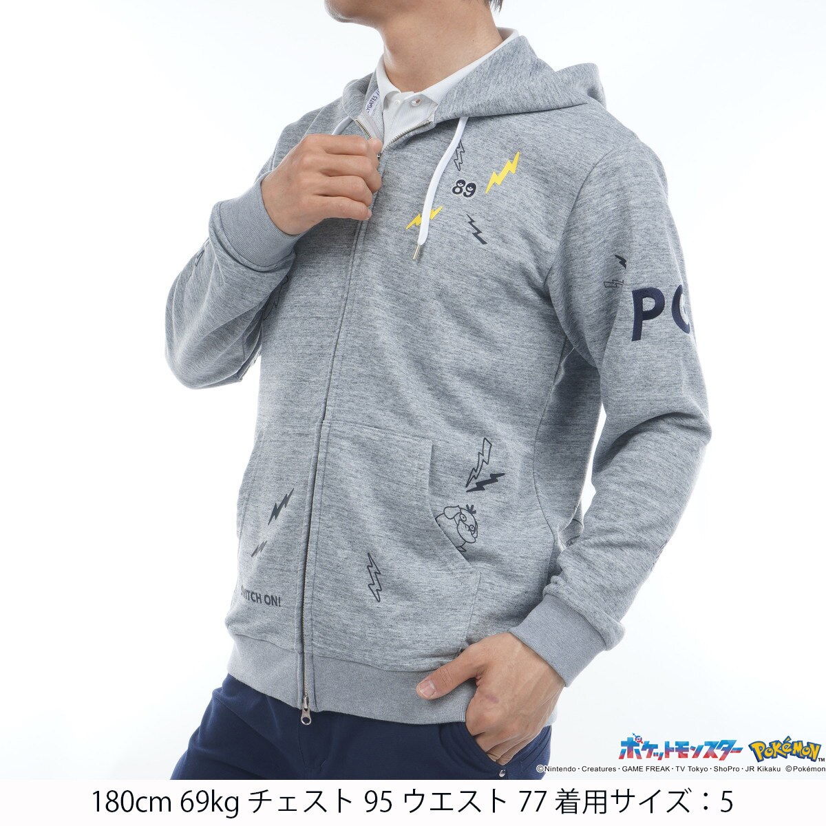 ポケモン★PEARLY GATES★パーリーゲイツ 裏毛 Wジップ フード ポケモン 裏毛 長袖スウェットフーディー(中間着(セーター