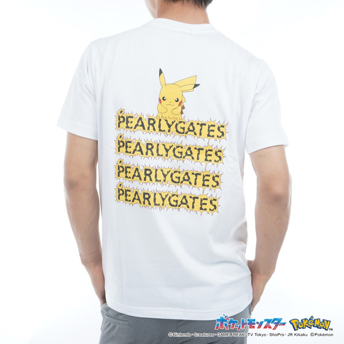 ポケモン★PEARLY GATES★パーリーゲイツ 天竺半袖 Tシャツ ロゴ ポケモン】ピカチュウ ポリエステルベア天竺半袖モックネック