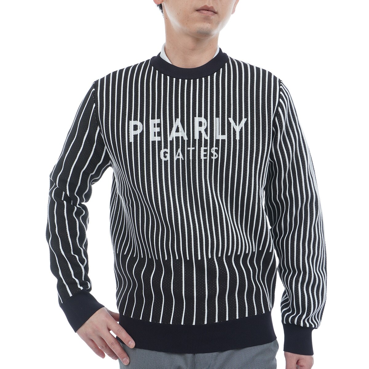 PEARLY GATES ストライプセーター インナー付 パーリーゲイツ セーター