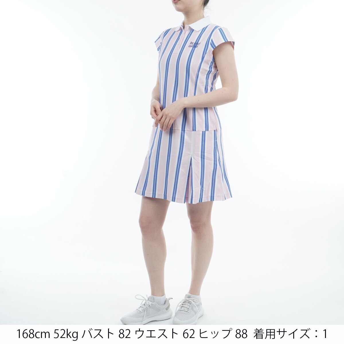 切替ボーダー 縦ストライプ使い ワンピース レディス(ワンピース