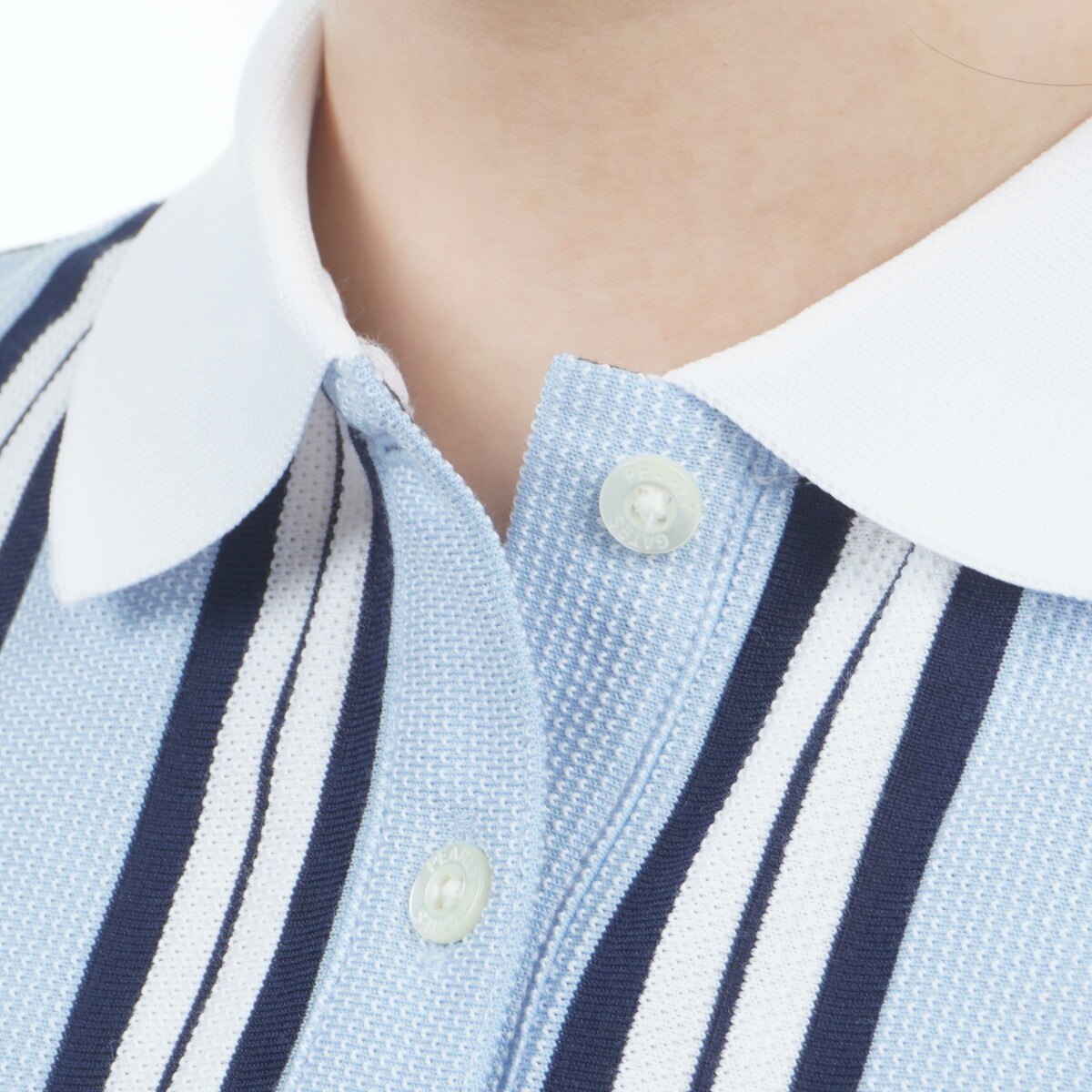 PEARLY GATES ストライプワンピース サイズ1 カノコサッカーストライプ長袖カットソーワンピース ＜PGロゴ