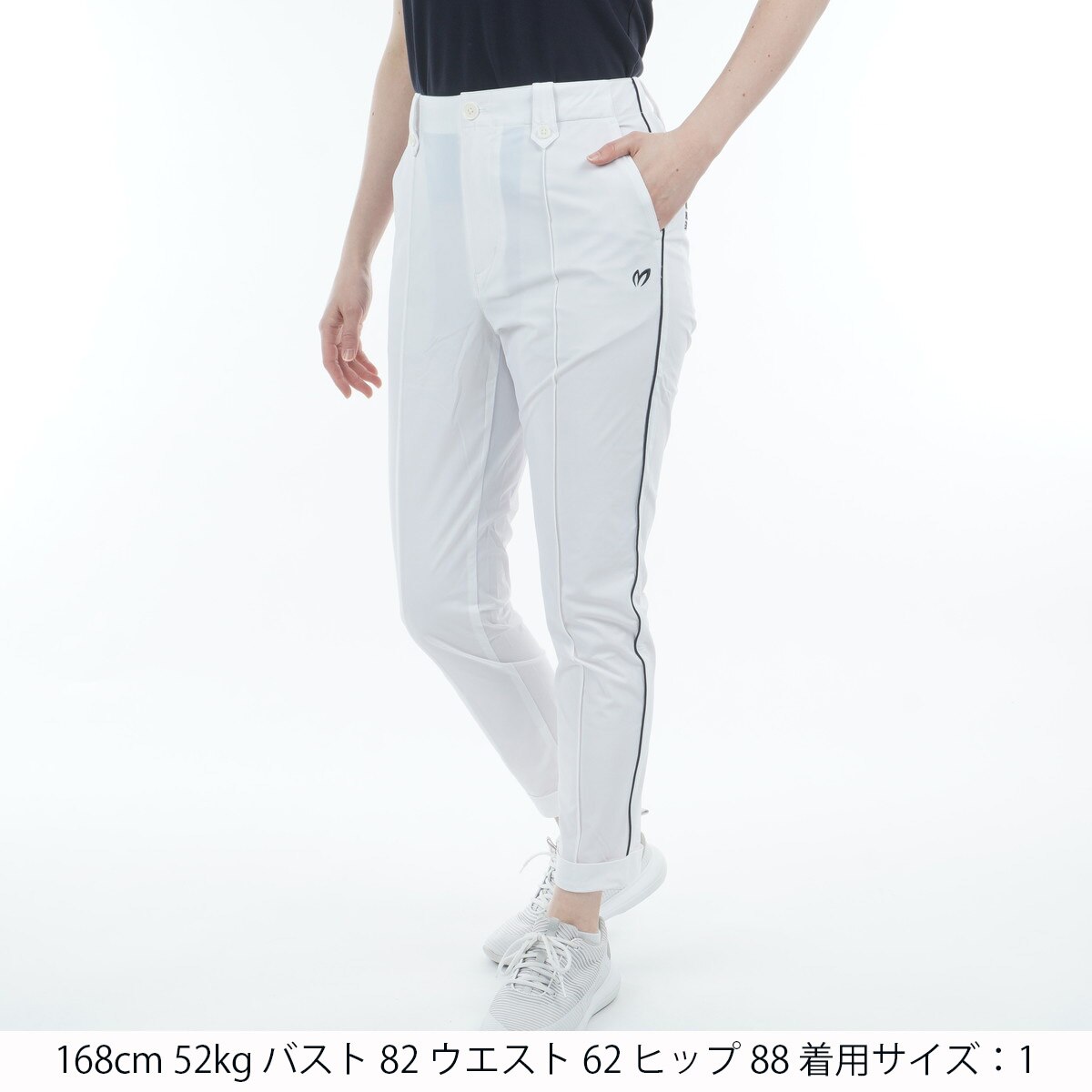 セール・アウトレット】ワッフル ノータックパンツ レディス(ロング