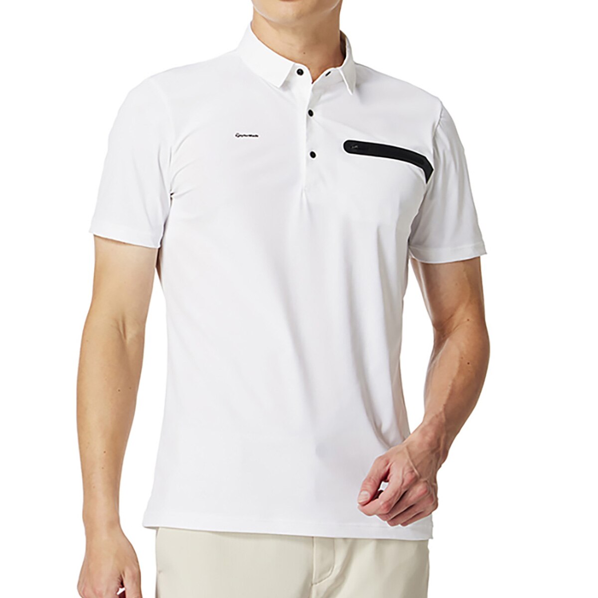 【美品】TaylorMade テーラーメイド TOUR ストレッチ半袖ポロシャツ ストレッチ ダイアゴナルブロック半袖ポロシャツ(半袖シャツ