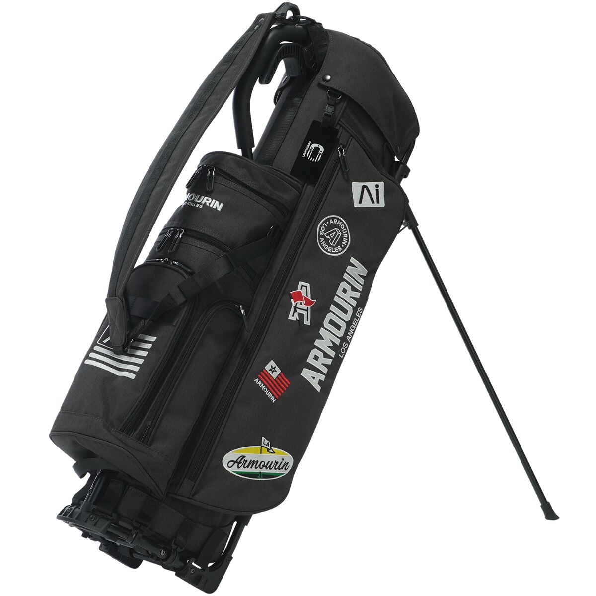 超美品アーマーインARMOURIN PRO MODEL8.5 キャディバッグ PRO MODEL8.5 BLACK FRAME／Embroidery スタンドキャディバッグ