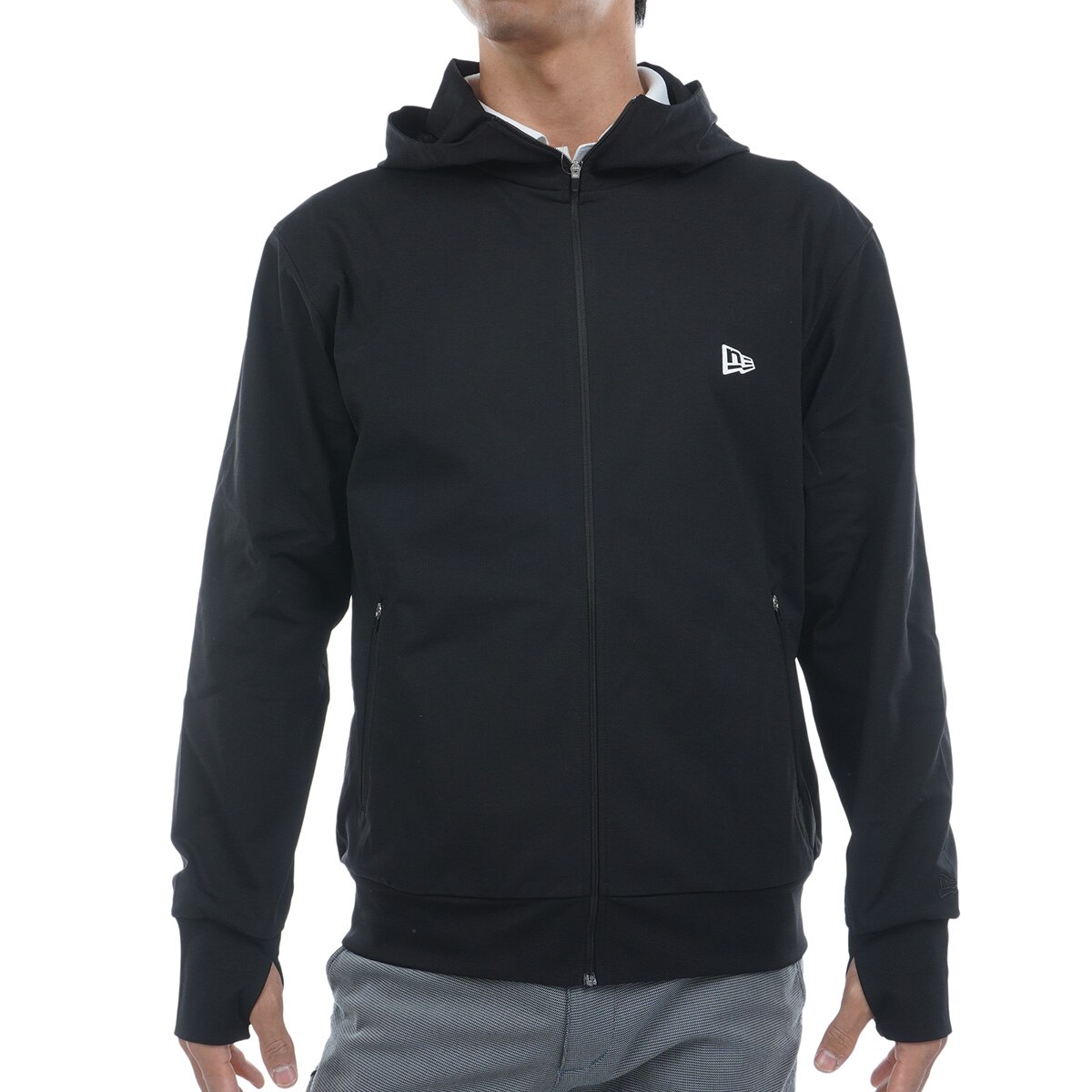 サイズ：MEDIUM NEW ERA ニューエラ  ジャケット カーディガン ストライプ柄 ブラック系 [240101422781] ゴルフウェア メンズ ストスト NEW ERA ニューエラ ジャケット カーディガン ストライプ柄