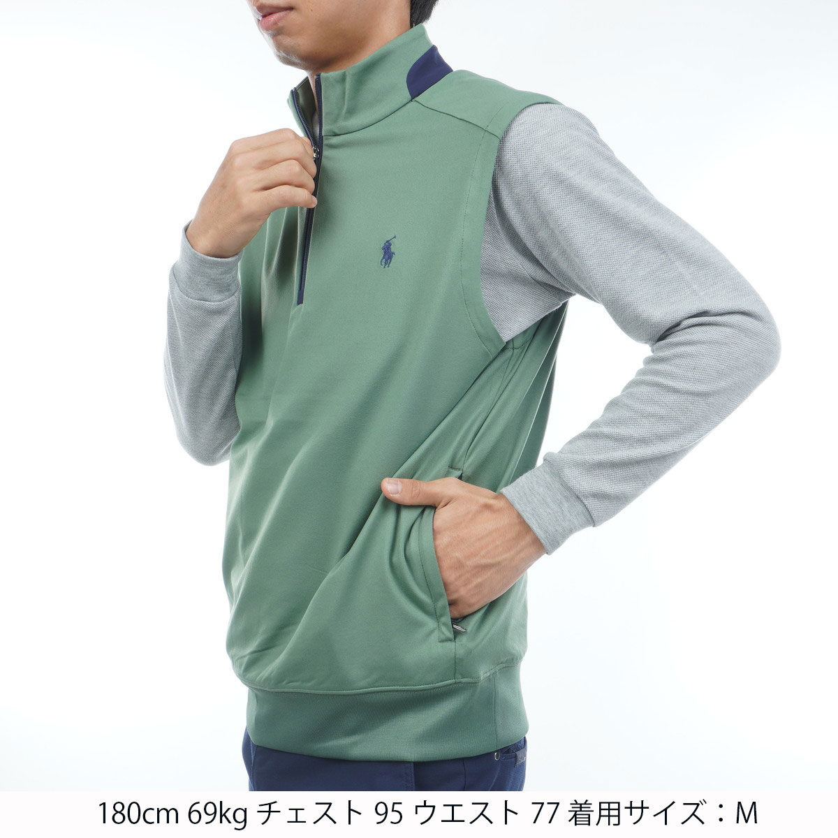 RLX ストレッチ ジャージー クォータージップ ベスト(ベスト)|POLO