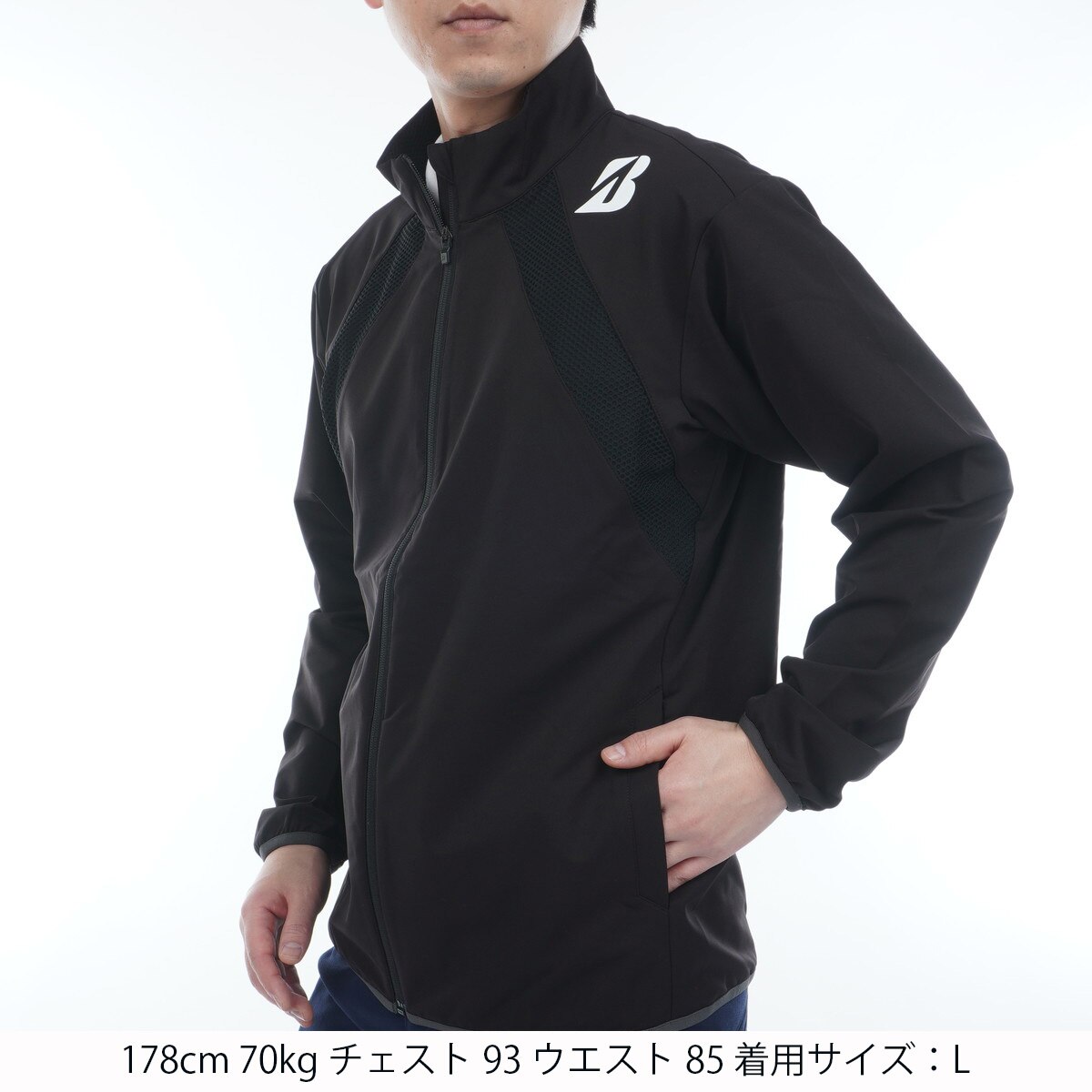 B-01 ストレッチ 前開き長袖ブルゾン(アウター(ブルゾン