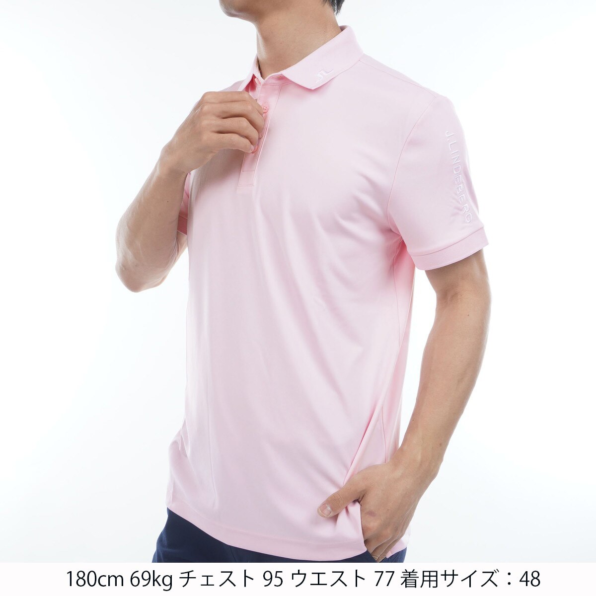 ストレッチ 袖ロゴ刺繍 半袖ポロシャツ(半袖シャツ・ポロシャツ