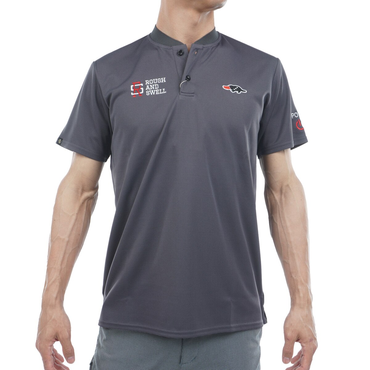 メンズゴルフウェア】rough &swell✴︎グレーシャツ