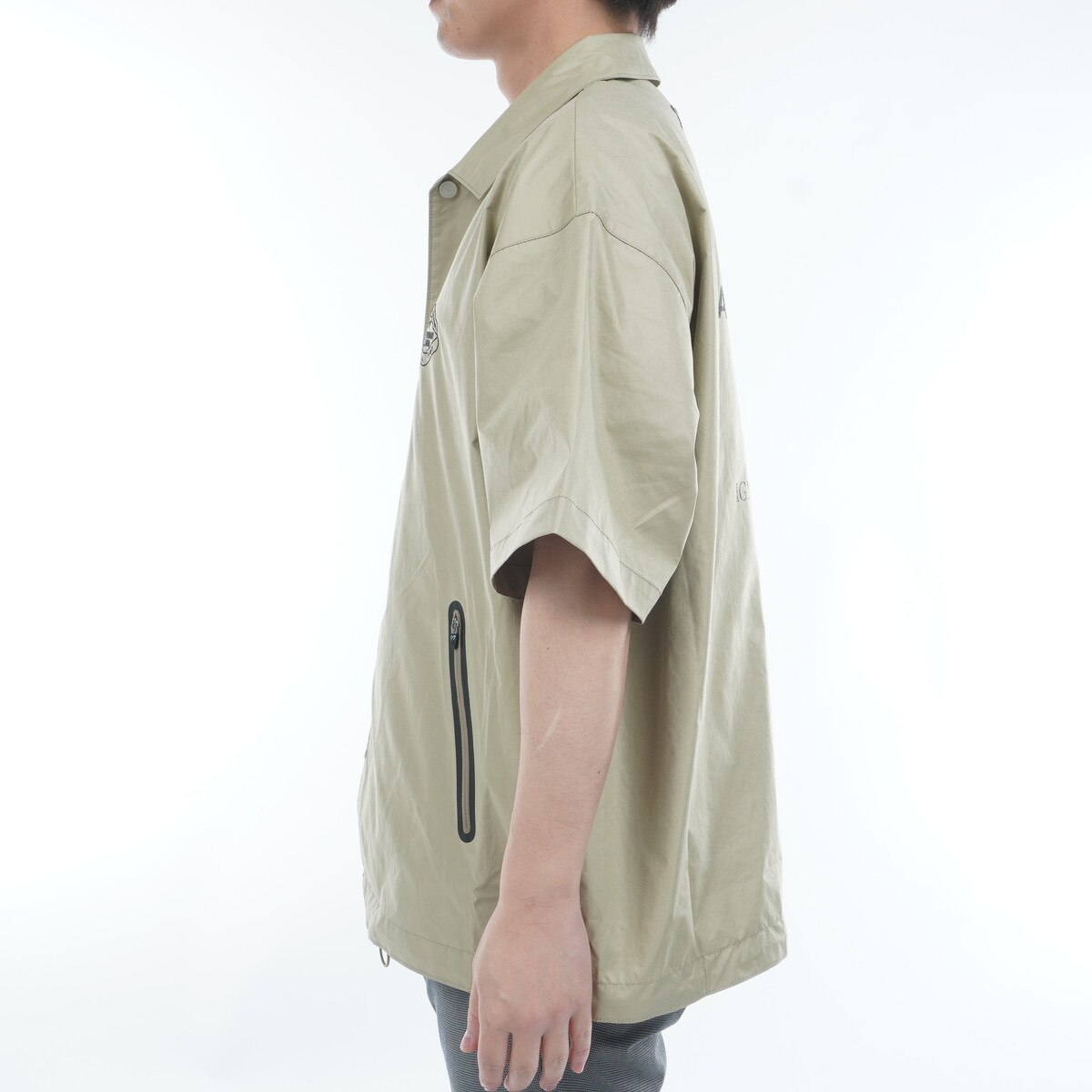 ストレッチシレー加工 半袖コーチシャツ(アウター(ブルゾン、ウインド