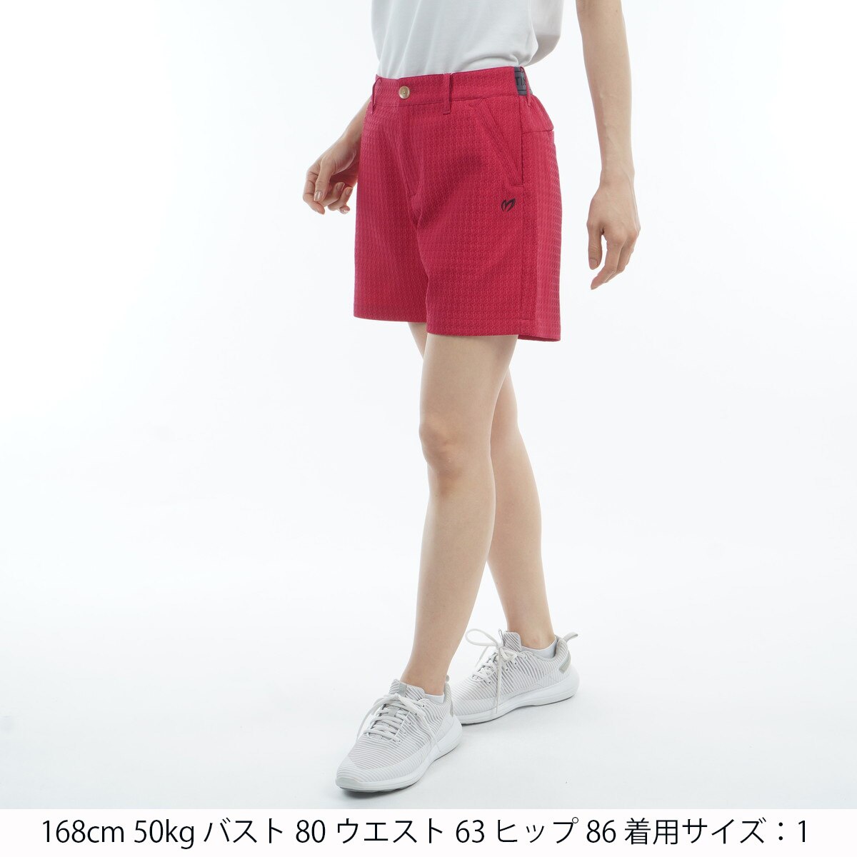 マスターバニーエディション ショート ハーフパンツ レッド系 サイズ1 MASTER BUNNY EDITION マスターバニーエディション 格子ジャ