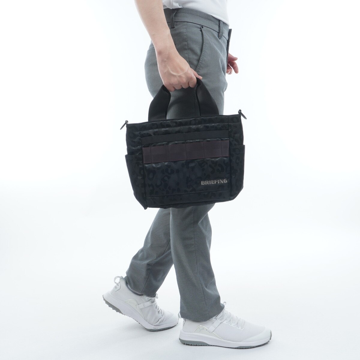 【美品】ブリーフィング ゴルフ カートバッグ 2WAY レオパード ジャガード 2WAY レオパードジャカード カートトートバッグ(ラウンドバッグ