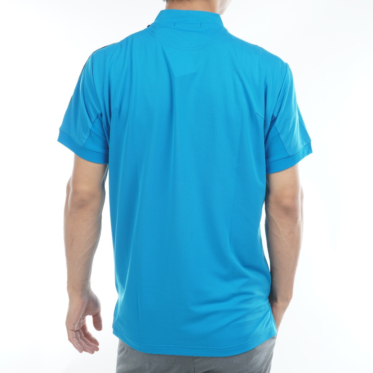 ストレッチフォーサー 部分メッシュ モックネック半袖シャツ(半袖