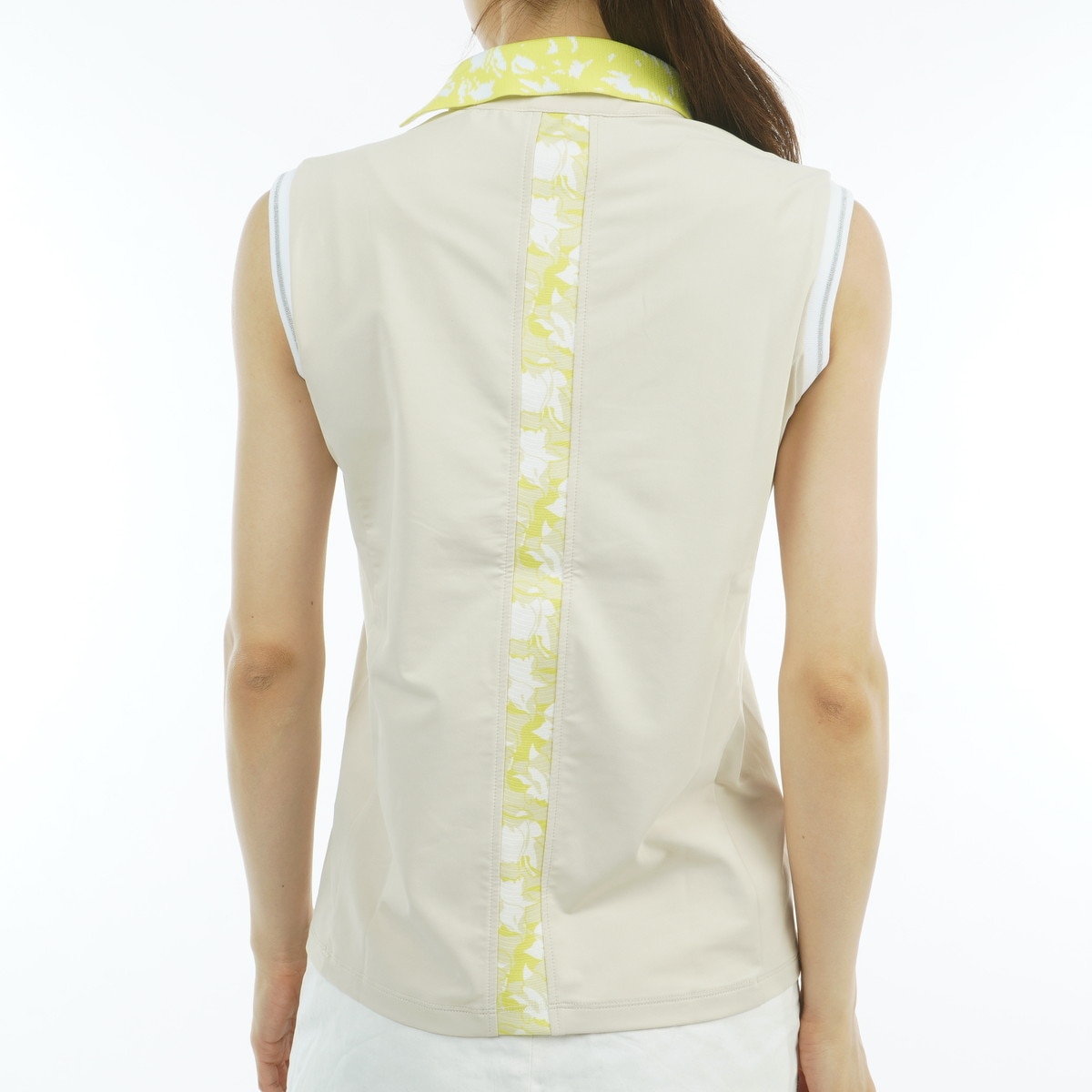 セール・アウトレット】RIJOUME ストレッチ リーフ柄 スリーブレス