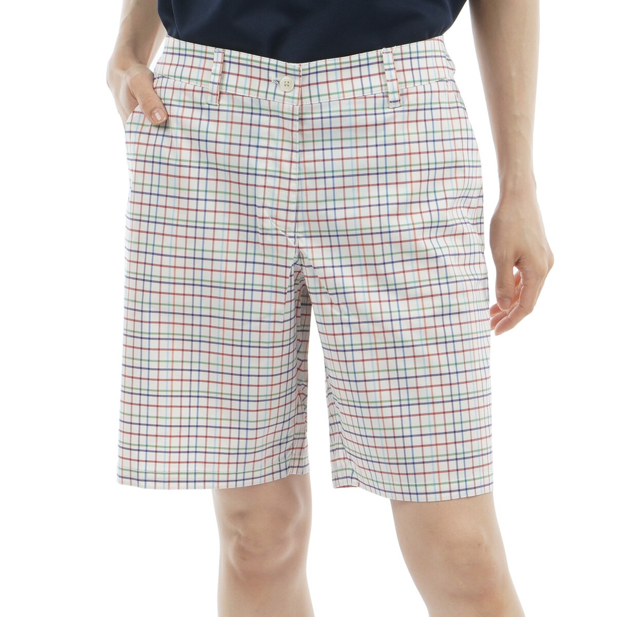 【マンシングウェア】チェック柄　ベスト　ハーフパンツ　セットアップ　M SEASON COLLECTION ストレッチマドラスチェックハーフパンツ