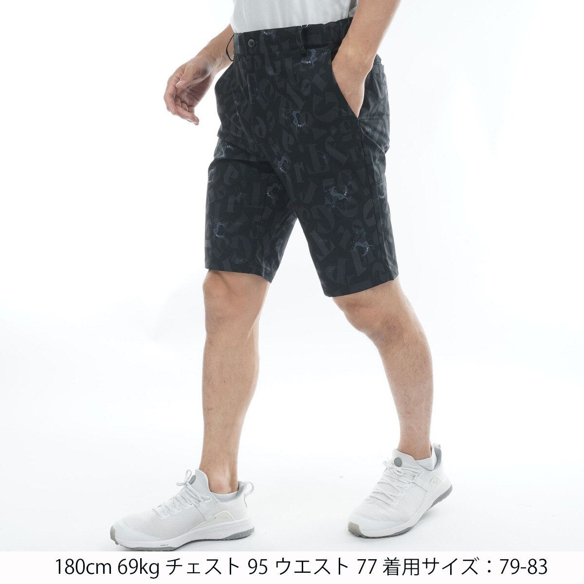 SEASON SUNSCREEN ストレッチ ペンギン総柄プリント ハーフ