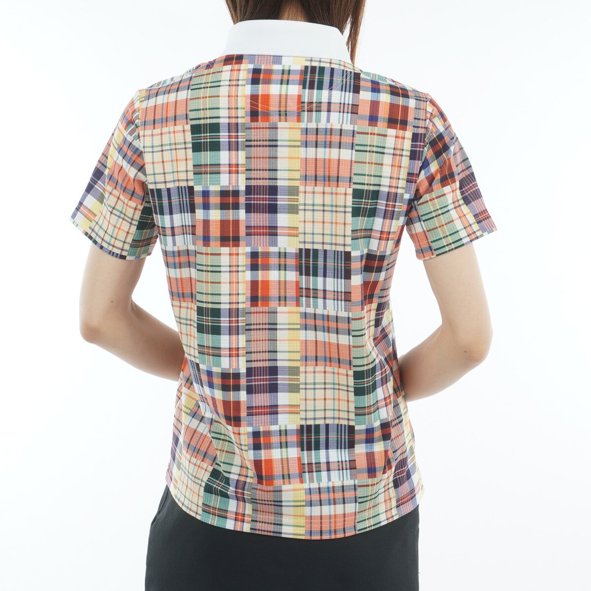 SEASON COLLECTION ストレッチ マドラスチェック半袖ポロシャツ