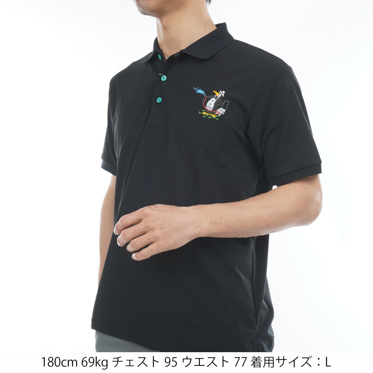美品✨️マンシングウェア 刺繍ポロシャツ ネイビー チェック柄 半袖 　LL Munsingwear マンシングウェア - ポロシャツ -デサントストア