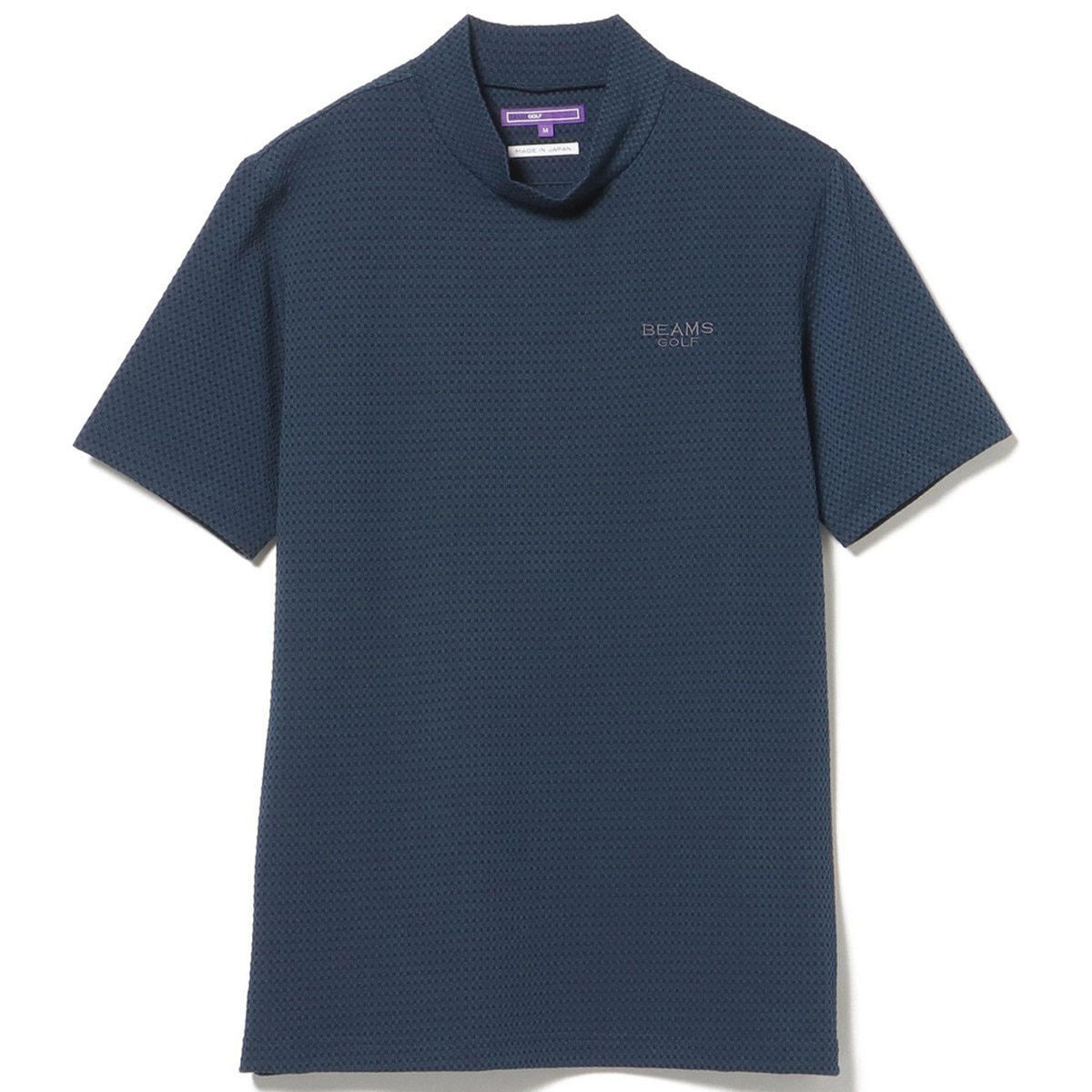 PURPLE LABEL 格子柄 モックネックシャツ(半袖シャツ・ポロシャツ